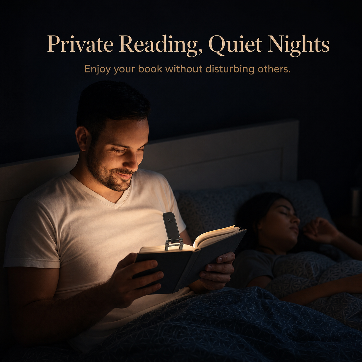 Slim USB Clip & Stand Book Light – Rechargeable Reading Lamp