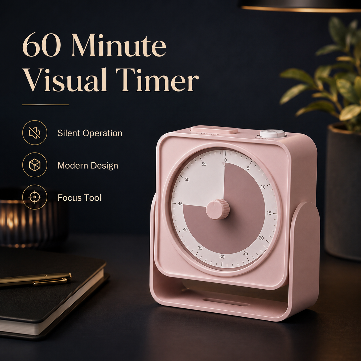 Touch-Control Visual Countdown Timer – 60 Minute