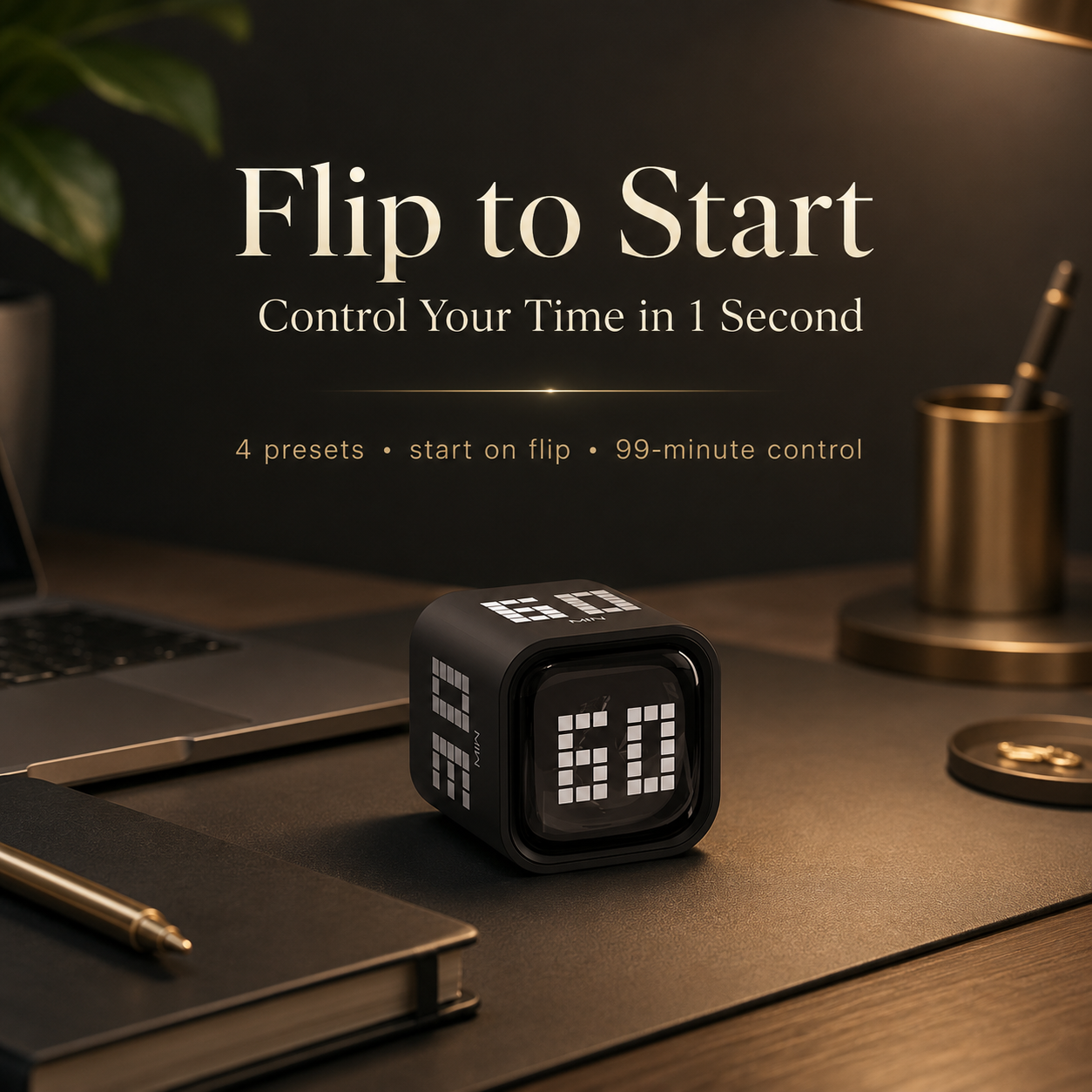 Z1 Focus Cube Gravity Timer – Rechargeable Digital Desk Timer