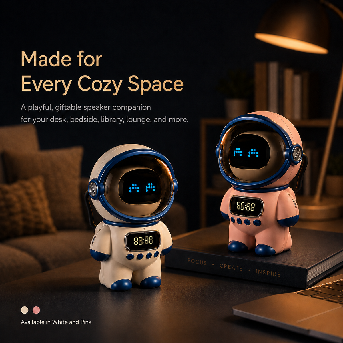 Astronaut DODO — Wireless Speaker, Night Light & Clock Companion